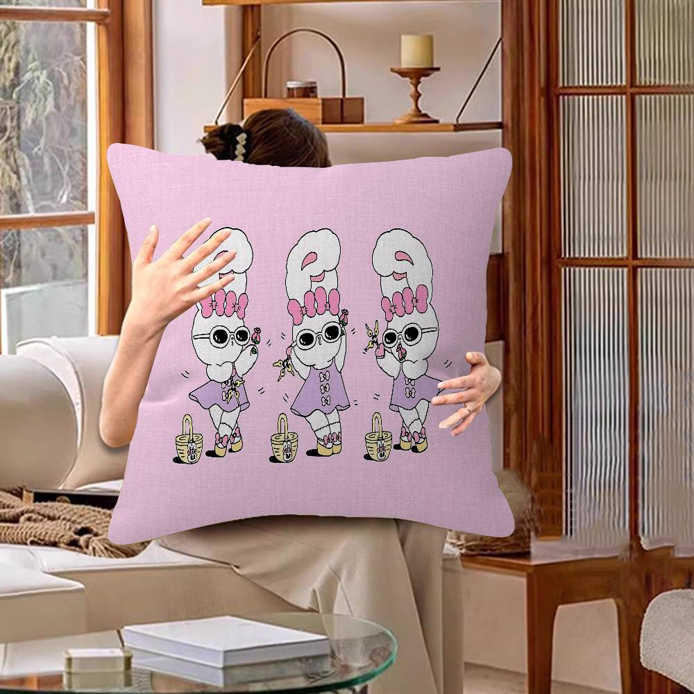 Esther-Bunny Room Maple Design Cushion Cover Happy Autumn Harvest Decor Holiday Decorati Pillow Cover