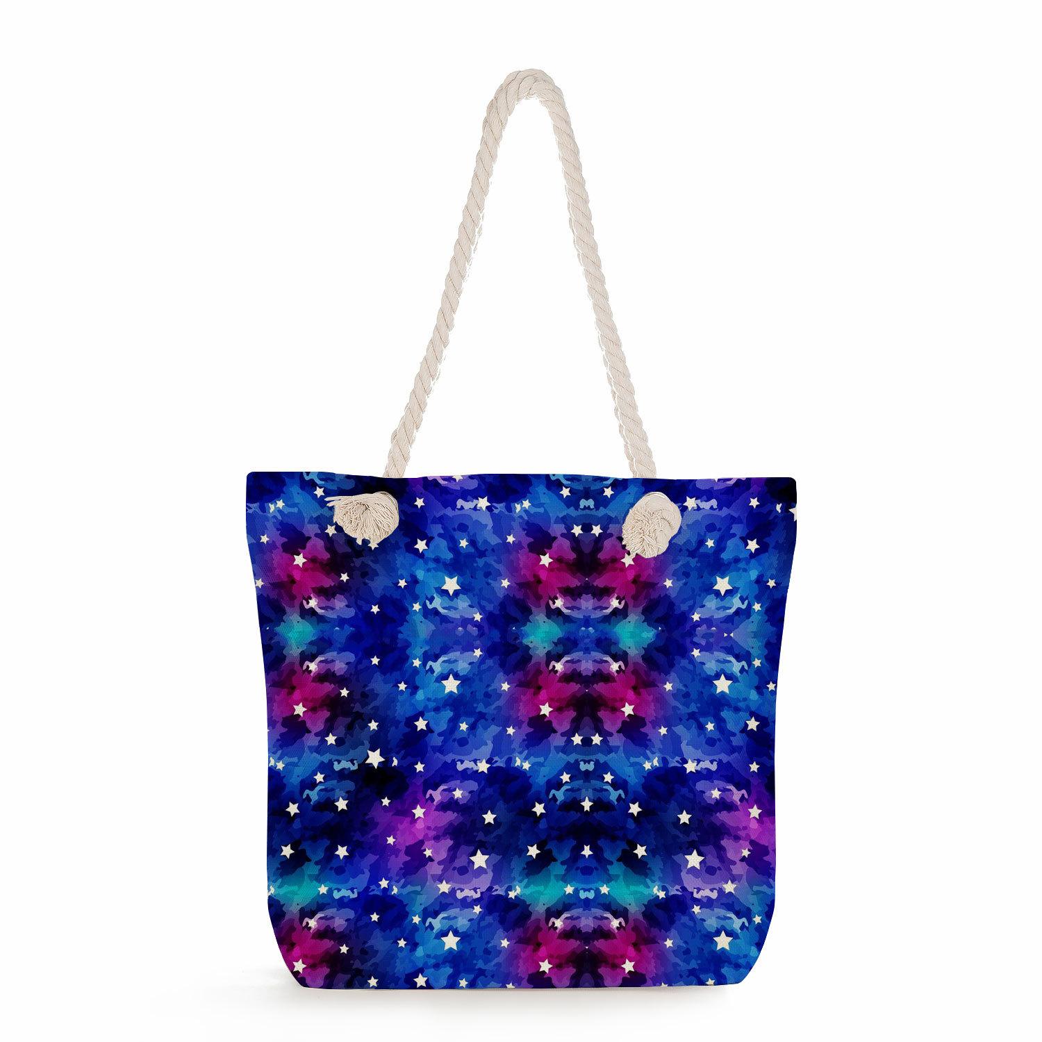 Multifunctional Leopard print Printed Thick Rope Shoulder Beach Bag Casual large capacity handbag 7619