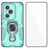 For Honor 400 Pro 5G (Global) Phone Case WANLONFENG PC TPU Back Cover Kickstand with Tempered Glass