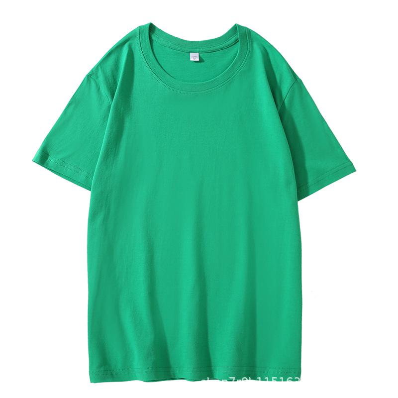 200g Pure Cotton Unisex Crew Neck Short Sleeve Solid Color Trendy T-Shirt