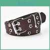 Chic Women's Fashionable Star Eyelet Double Row Waist Belt In Classic Color Options