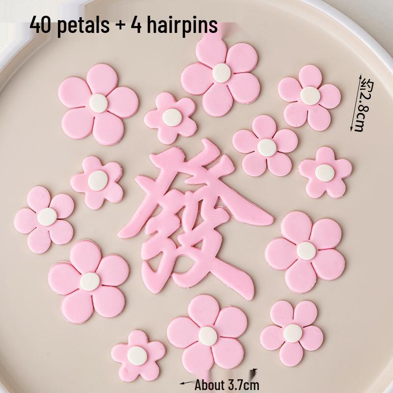Soft Clay Mahjong Cake Decoration Ornament - Birthday Insert Card for Dessert Table Plug-in.