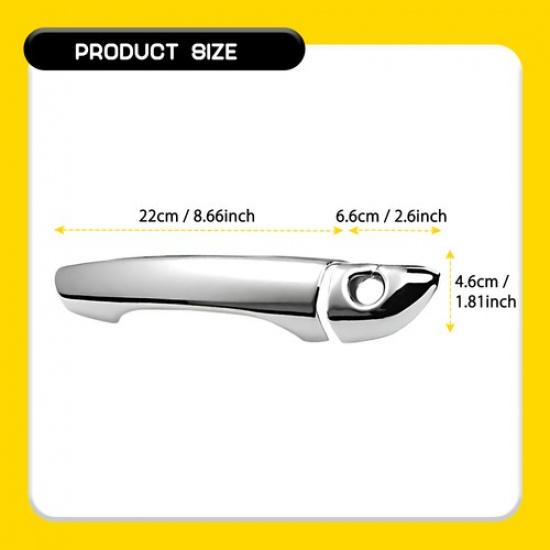 Door Exterior Cover Handle Trims Left Right For 2016- Hyundai Tucson Chrome