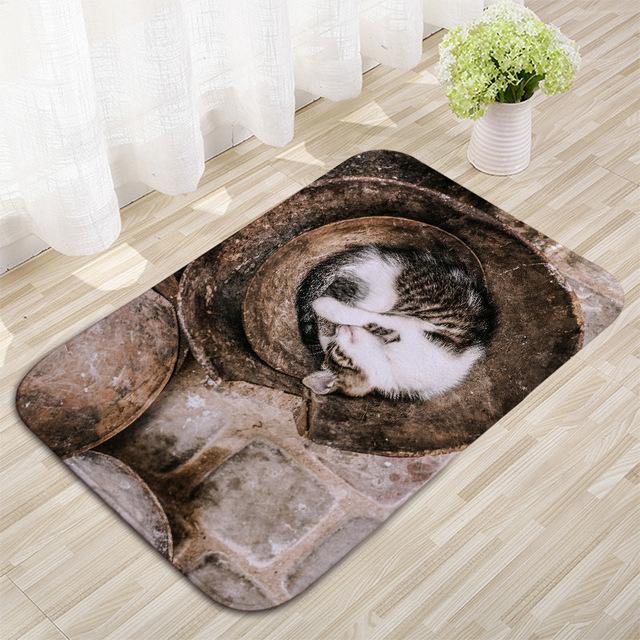 Dinosaur Pattern Wolf Pattern Floor Mat Bathroom Door Mat SofaPet Mat Corridor Balcony Non -Slip Decorative Carpet