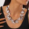 Retro Irregular Petals Necklace Punk Metal Choker Personality Flower Choker Necklace  Beach
