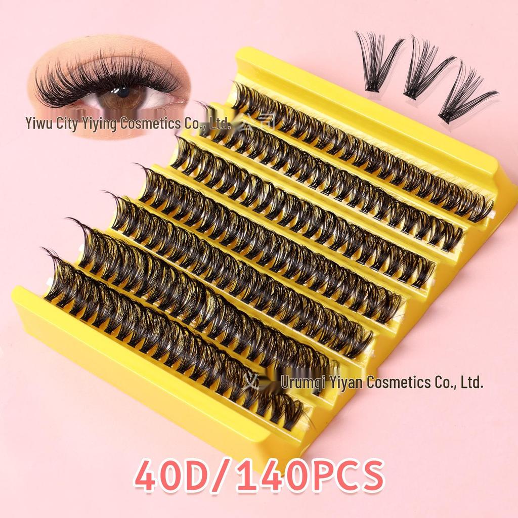 Natural 600 Cluster DIY False Eyelashes - Dense 30100D, Curved, Self-Adhesive, Segmented, Individual Lashes