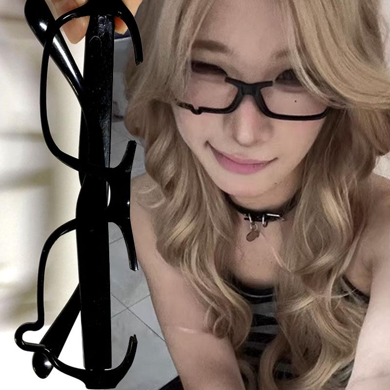 Y2k Millennial Spice Girl Crying Tears Half Frame Glasses for Men and Women Cos Anime Props Subculture Funny Hip Hop Glasses