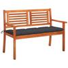 Day and Night - Day and Night 2-seater Garden Bench Solid Eucalyptus Wood and Cushion 120 Cm