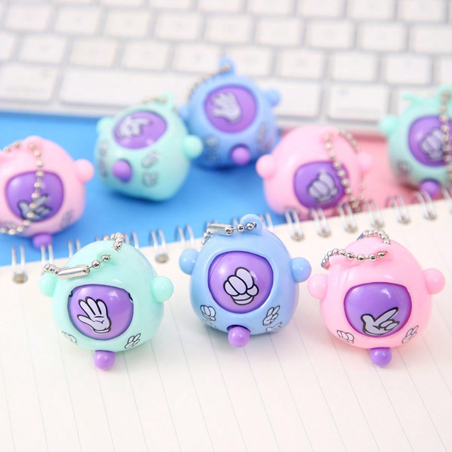 5/10pcs Cute Mini Rock Paper Scissors Game Keychains, Interesting Toys, Keychain, Wallet, Backpack Decor, Stress Relief, Party Favors,Random Colors