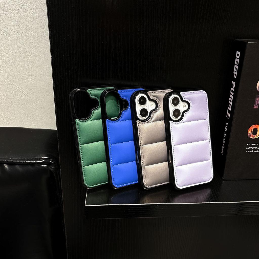 Autumn and Winter Down Jacket Mobile Phone Case Is Suitable for iPhone16 Cotton-filled Protective Case, Fashionable Apple 17PRO Mobile Phone Case 15.