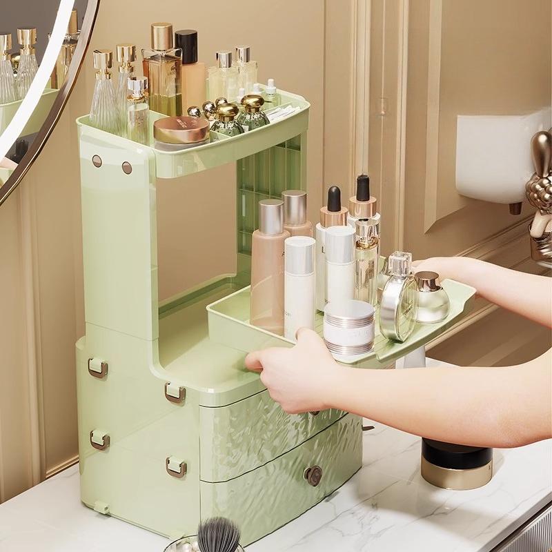 Multi-layer Drawer-type Cosmetics Organizer Makeup Storage Box Dressing Table Dustproof Lipstick Powder Heightened Storage Racks