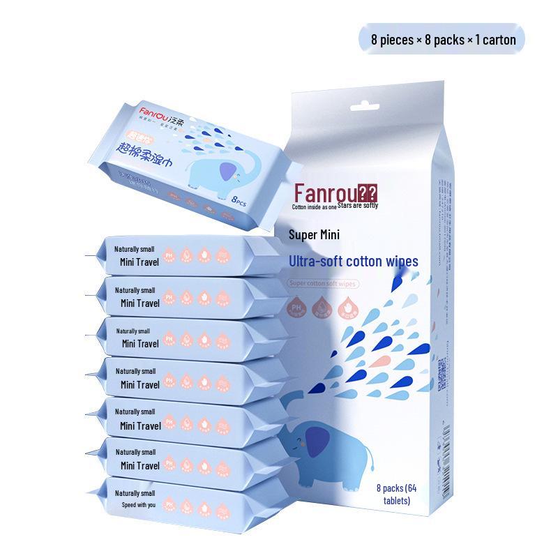Paquete de Viaje Mini Toallitas Húmedas: 8 Toallitas Húmedas para Bebé por Paquete, Especialmente para las Manos de los Niños