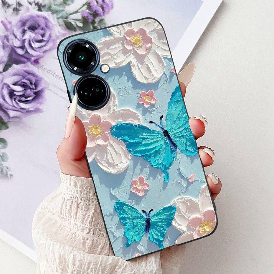 New Design Phone Case For Tecno Camon 19 Pro 5G 4G Camon19 Black Silicone Soft Cover For Tecno Camon 19 19Pro 4G Cases Bumpers