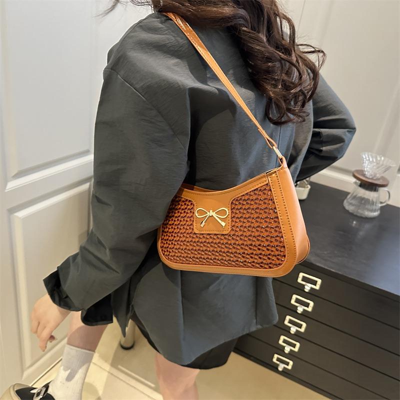 Beautiful Bow Women's Handbag Solid Color Casual Versatile Summer Popular Shoulder Underarm Bag Women