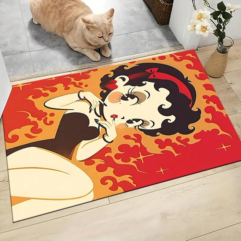 1Pc Betty Boop Dress Carpet Rug Customizable Soft Washable Antislip Home Living Room Sofa Mats Personalized Rug 09176