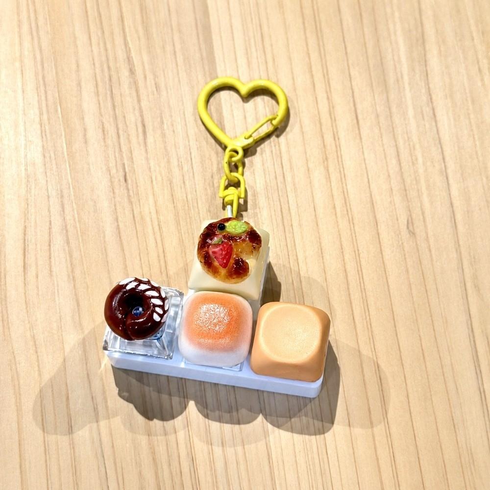 Simulated Keyboard Fidget Keychain Mini Keyboard Button Bag Pendant Bread Keycap Bag Charms Gifts