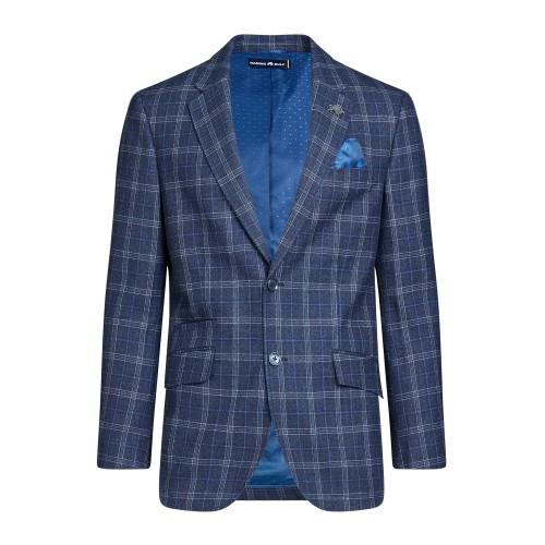 Raging Bull Mens Checked Wool Blazer