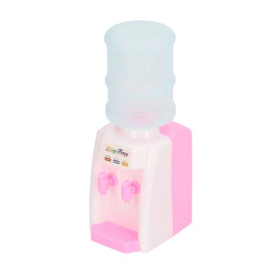 Mini Dollhouse Water Dispenser Cartoon Plastic Miniature Drinking Fountain Model for Dollhouse and Cake Decoration Pink