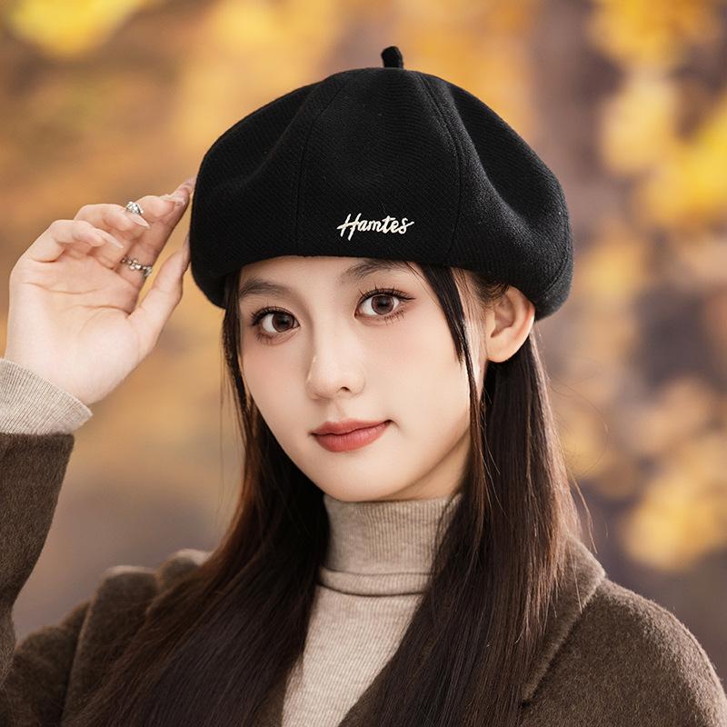 

Корейский литературный ретро вышитый берет женский осенне-зимний уличный досуговый ветрозащитный восьмиугольный картуз универсальная шляпа художника