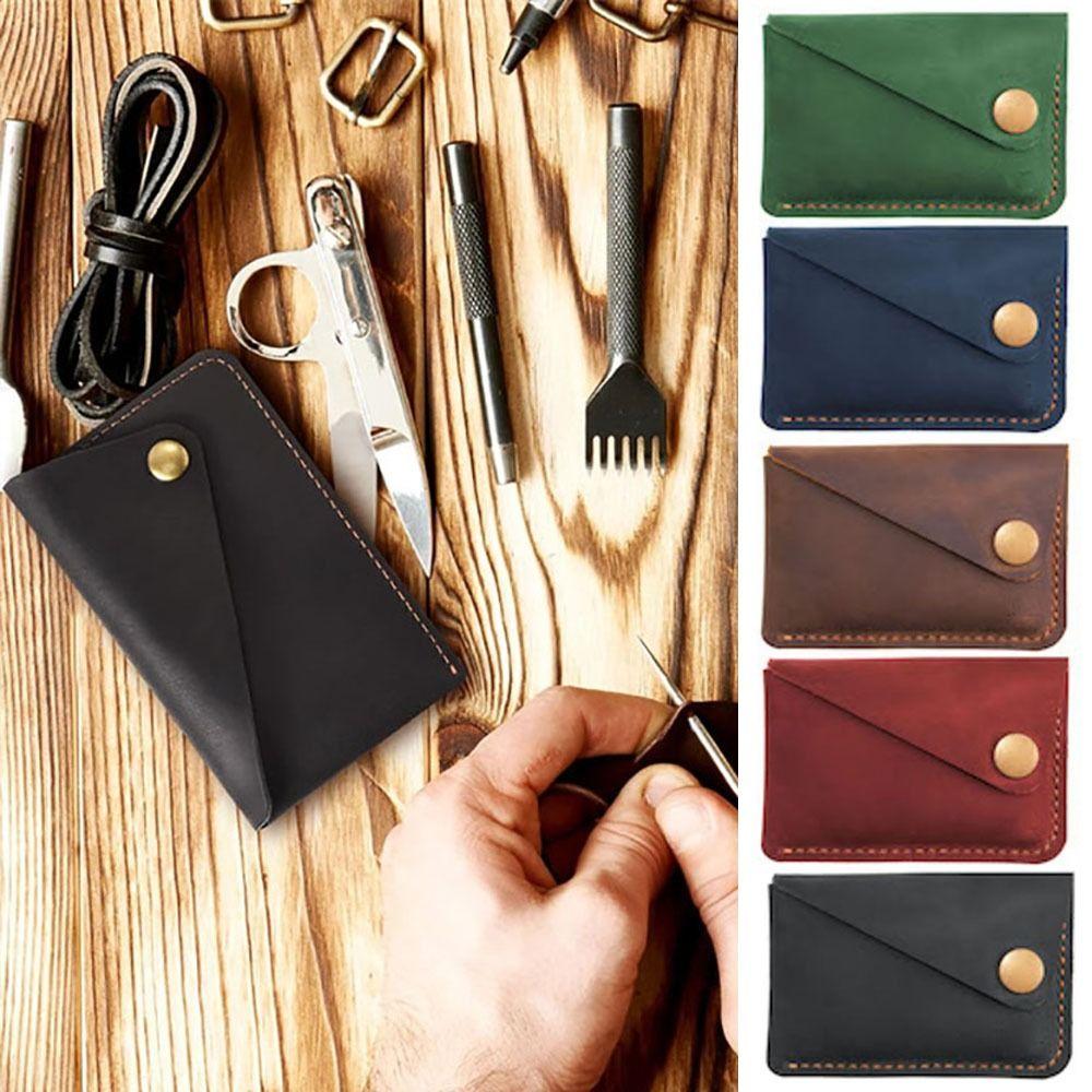 

Тонкий карманный кошелек на кнопке Snap Button, прочный клатч в стиле ретро чёрный