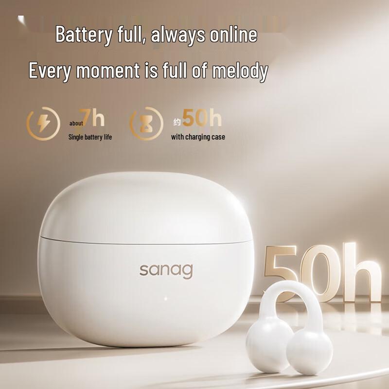 Saina Z60S AI Clip-On Open-Ear Bone Conduction Earbuds