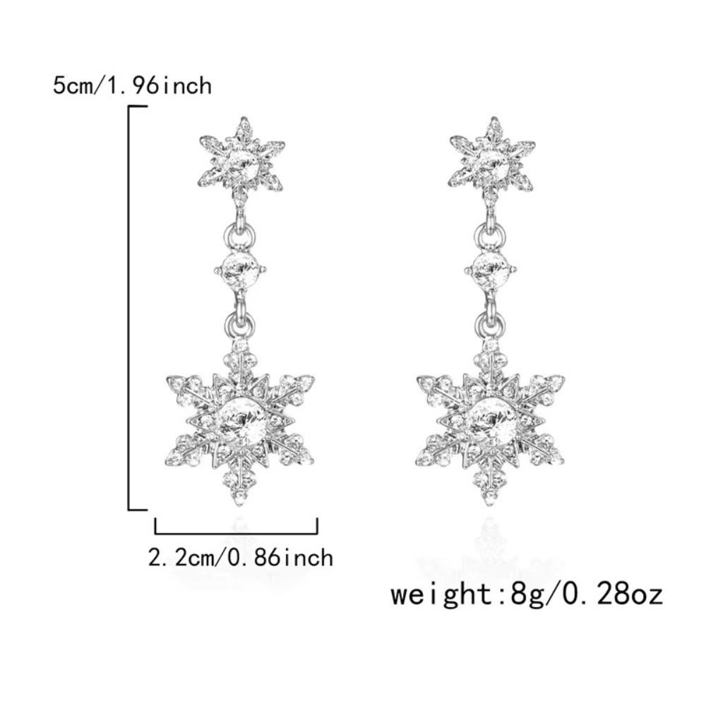 Sparking Snowflake Earrings Luxury Pearl Studs New Year Party Xmas Earrings Women Gift
