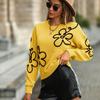 Cross-border Europe, America, Autumn and Winter New Women's Sweater Fashion Flower Three-dimensional Embroidery Round Neck Pullover Long Sleeve 