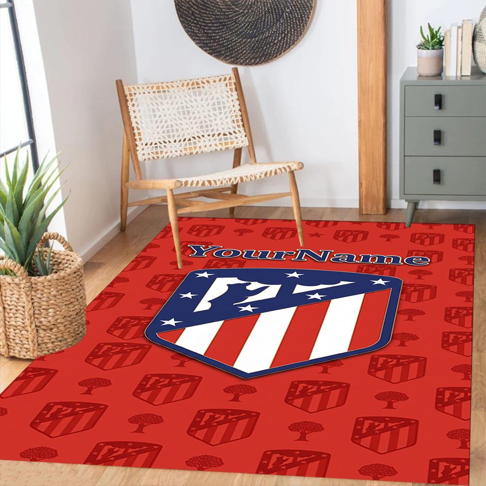 Atletico Madrid Customized Name Floor Rug Office Rug Design for Outdoor Decorate Room Playrooms Study Room Anti-slip Rug Decorate Offices