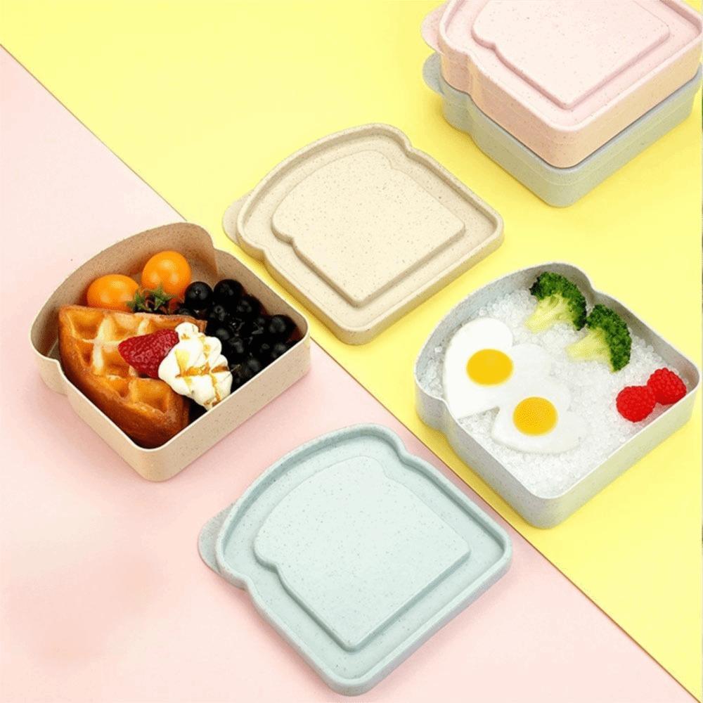With Lid Toast Shape Lunch Box Portable Food Container New Snack Storage Box Kitchen Storage