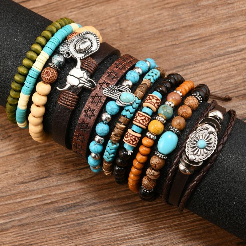 

Новый набор из 11 предметов плетеных мужских и женских браслетов из бисера на эластичной нити, браслетов, браслетов. разноцветный