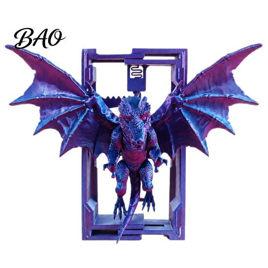 Gothic Desktop Book Organizer Flying Dragon Bookend, 3D Printed PLA Fantasy Decorative Stand, Style Bookends for Shelves Heavy Duty Shelf Office