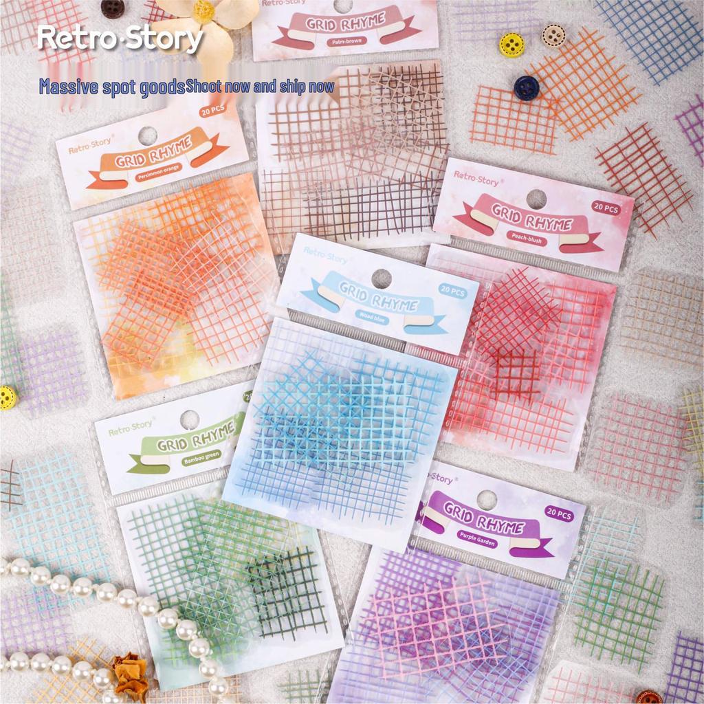 Ge Yun Series Retro Story Sticker Pack, Journal DIY Decoration Material, 6 Styles