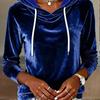 Silk Velvet Hoodie With Drawstring Hood For Womens Casual Autumn Winter Wear