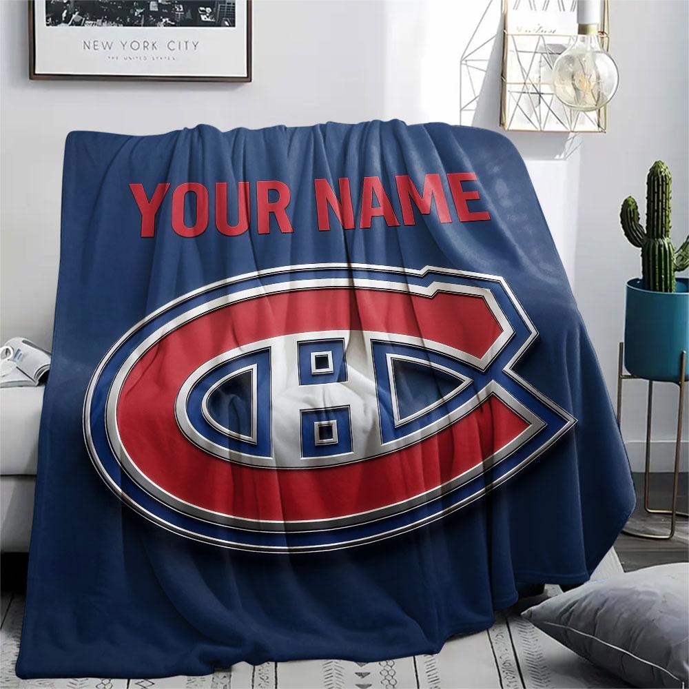 Custom Name,Montreal Canadiens Printed Flannel Blanket, soft throw for bedroom sofa, washable, Christmas present, great gift.