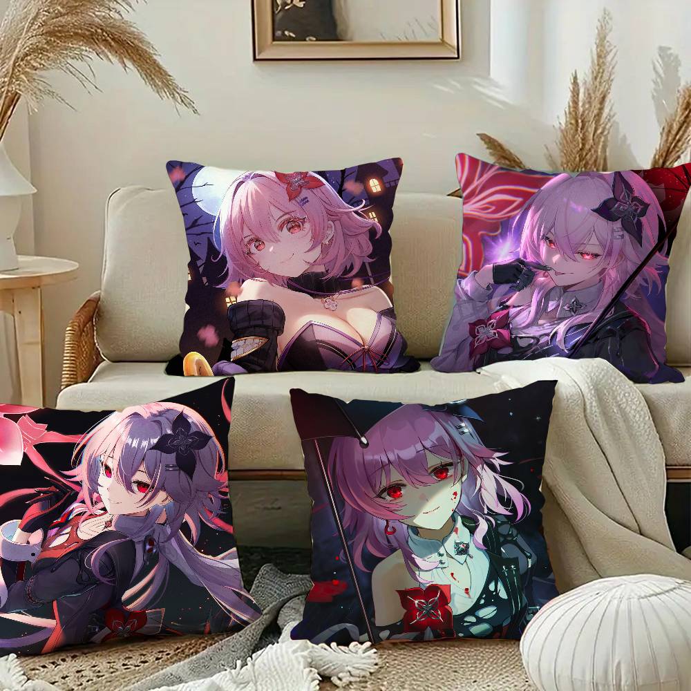 Evernight Niedliches Mädchen Honkai Star Rail Kissenbezug Quadratisches Kissen Schlafzimmer Sofa Freizeit Komfort Kissen Auto Heimdekoration