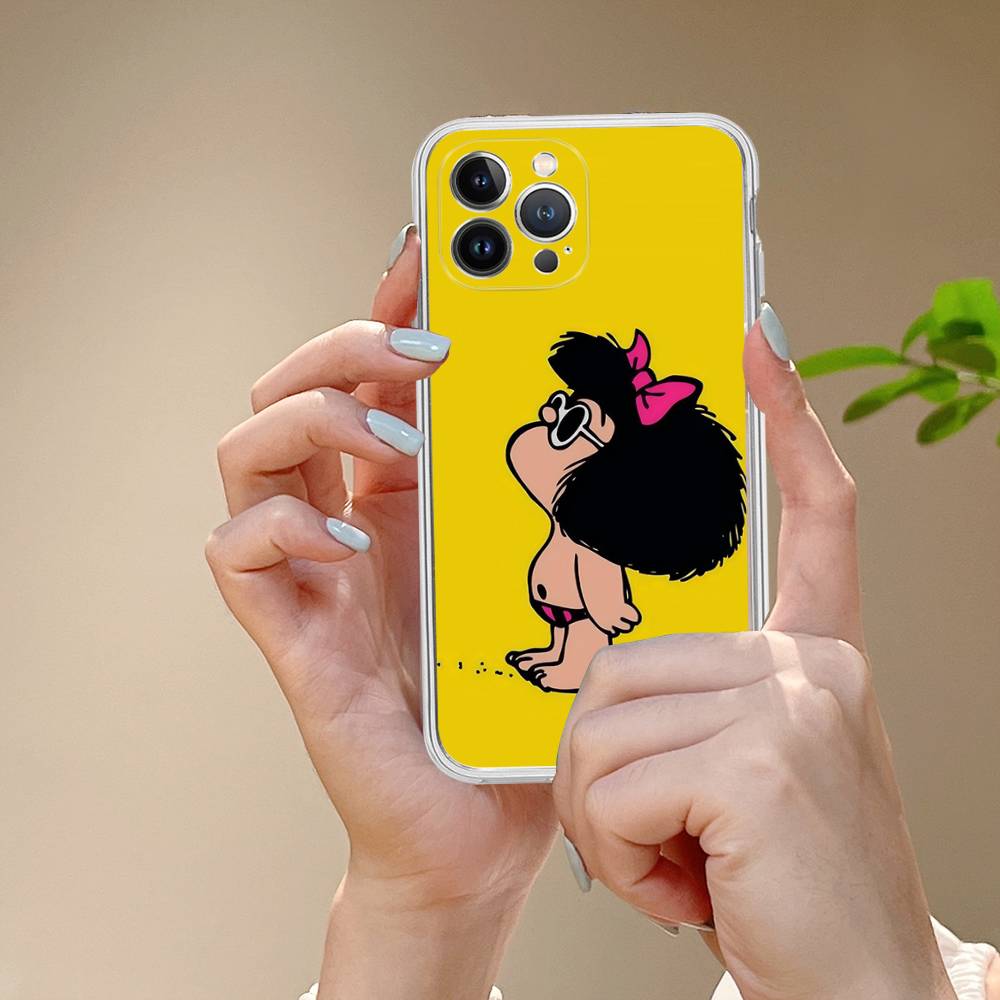 Hot Mafalda Phone Case For iPhone 17 16 15 14 11 12 13 Mini Pro XS Max Plus Funda Shell