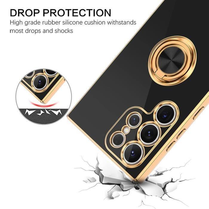 Coque - BOOLING - Samsung Galaxy S22 Ultra - Noir - Antichoc - Support réglable - Élégant