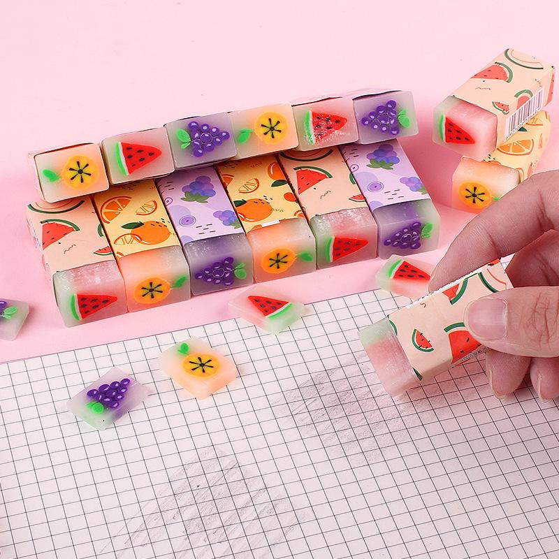 Creative Cartoon Dinosaur Fruit Scented Erasers - Low-Dust, Cute Sandwich Design for Students