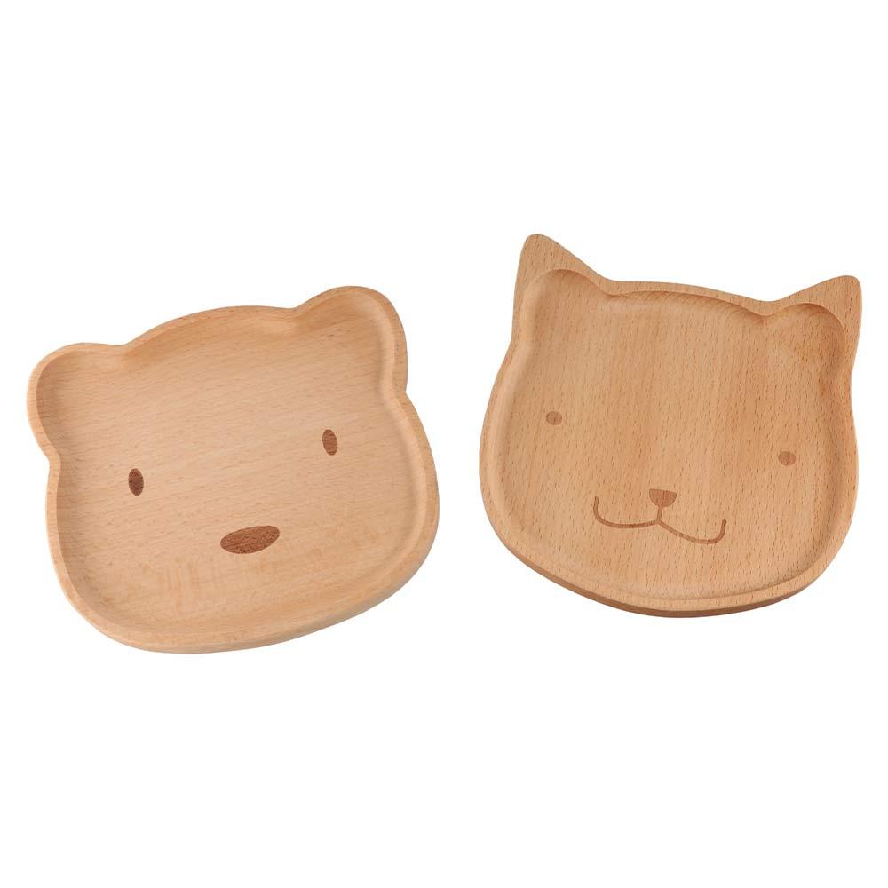 Animal Pattern Cartoon Dinner Tray Cute Wood Food Dishes Children's Rice Plate Serving Kids