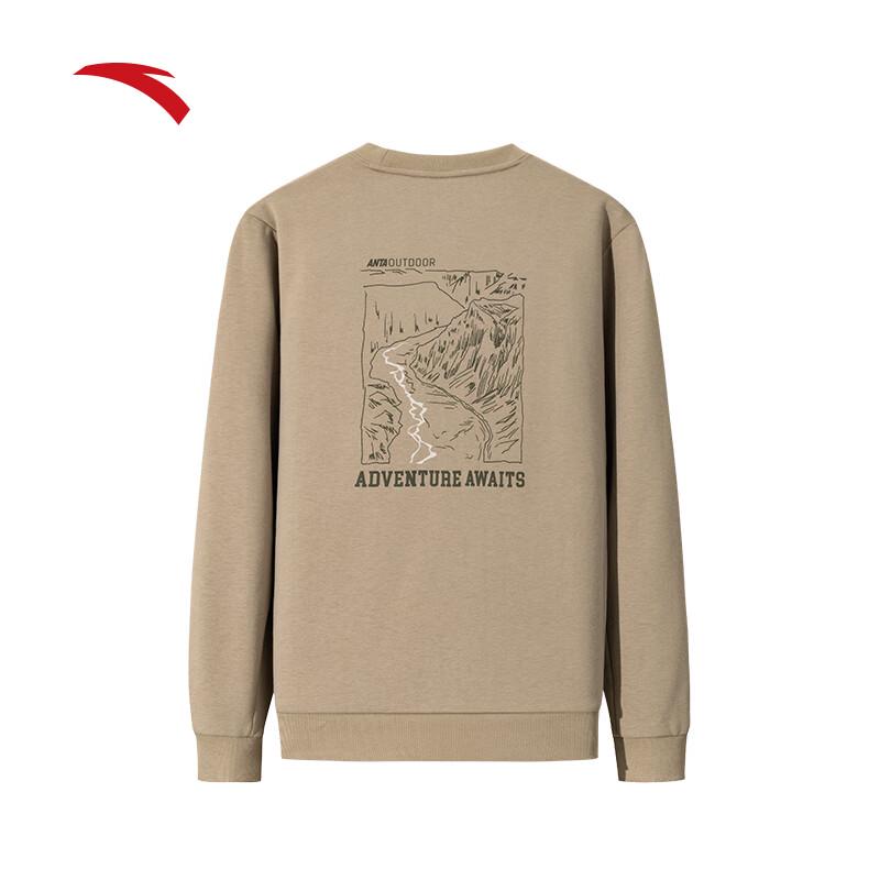 Anta Men's Outdoor Fleece-Lined Crewneck Pullover Sweatshirt