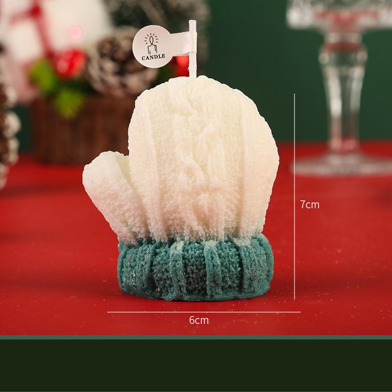 Christmas Candle Gloves Scented Candle Festival Gift Smoke-Free Candle Fragrance Christmas Creative Decorative Accessories
