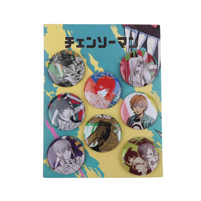 

8 Pcs/Set Anime Tinning Tinplate Brooch Sanrio Backpack Badge Souvenir Clothing Gift For Friends
