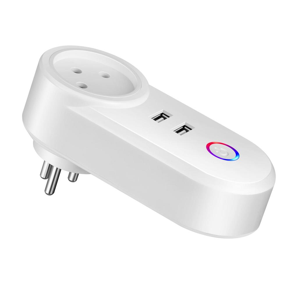 Graffiti WiFi Smart Socket with USB: Compatible with US, Brazilian, Australian, Israeli, and Italian Standards; Cross-border Timer Plug.