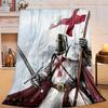 1PC Knightly Warrior In Armor Flannel Blanket Gift, Suitable for Both Men And Women, Soft Ideal for Beds And Sofa, Birthday Or Christmas Gift