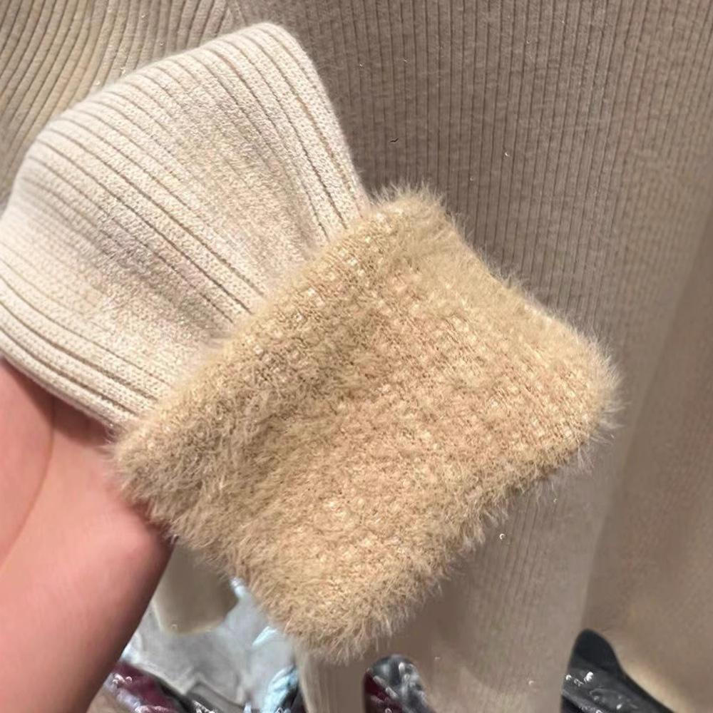 Warm Knitted Sweater for Autumn and Winter Half High Neck Pullover Sweater for Women