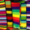 Ethnic Style Rainbow Striped Cotton Canvas Fabric for Curtains, Sofa Covers, Tablecloths