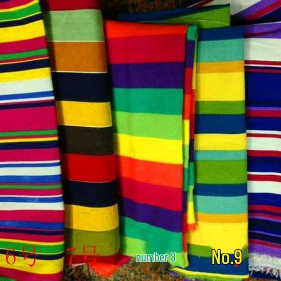Ethnic Style Rainbow Striped Cotton Canvas Fabric for Curtains, Sofa Covers, Tablecloths