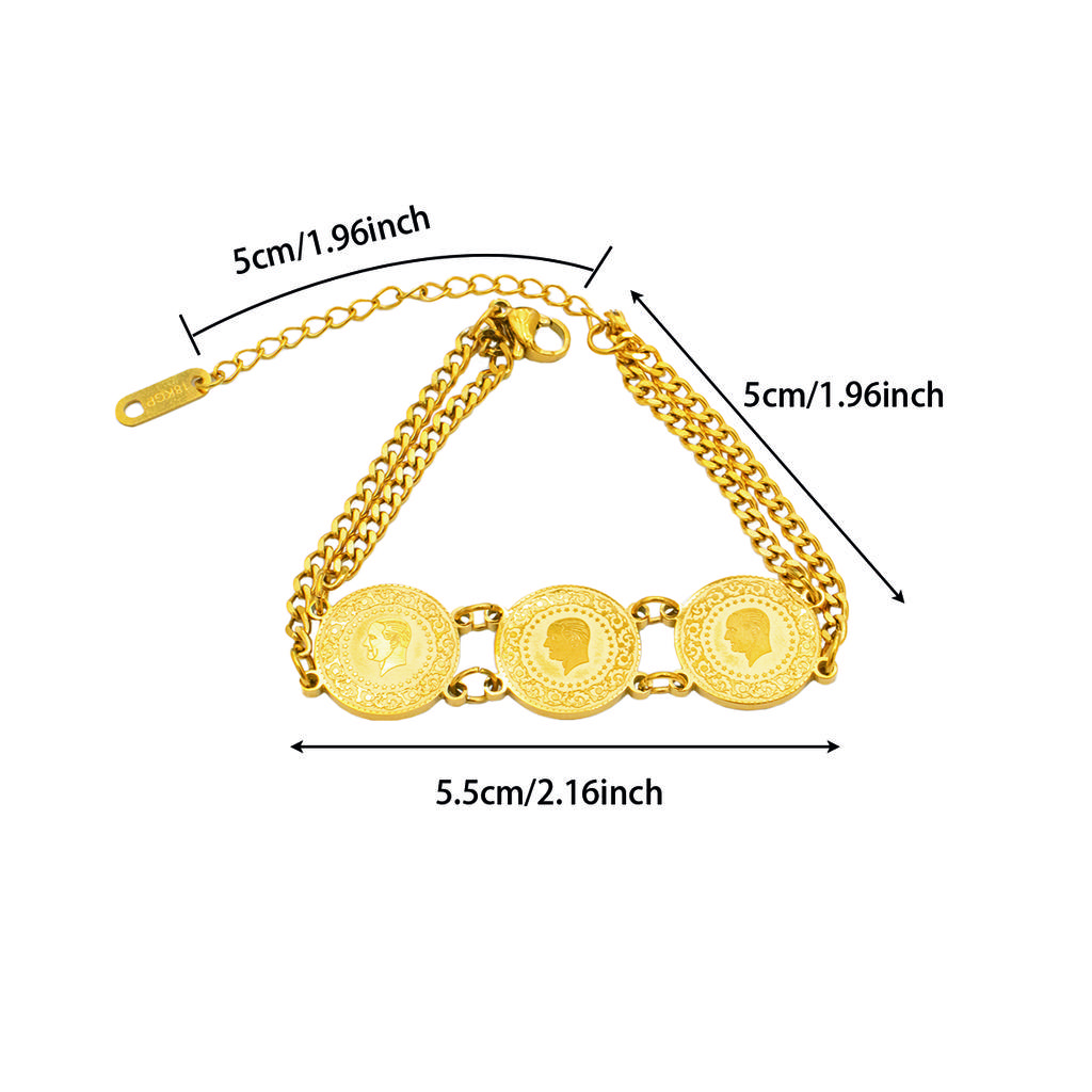 2025 New Luxury Gold Color Bracelet - Stainless Steel Jewelry for Women, Hypoallergenic Gift & Party Accessories
