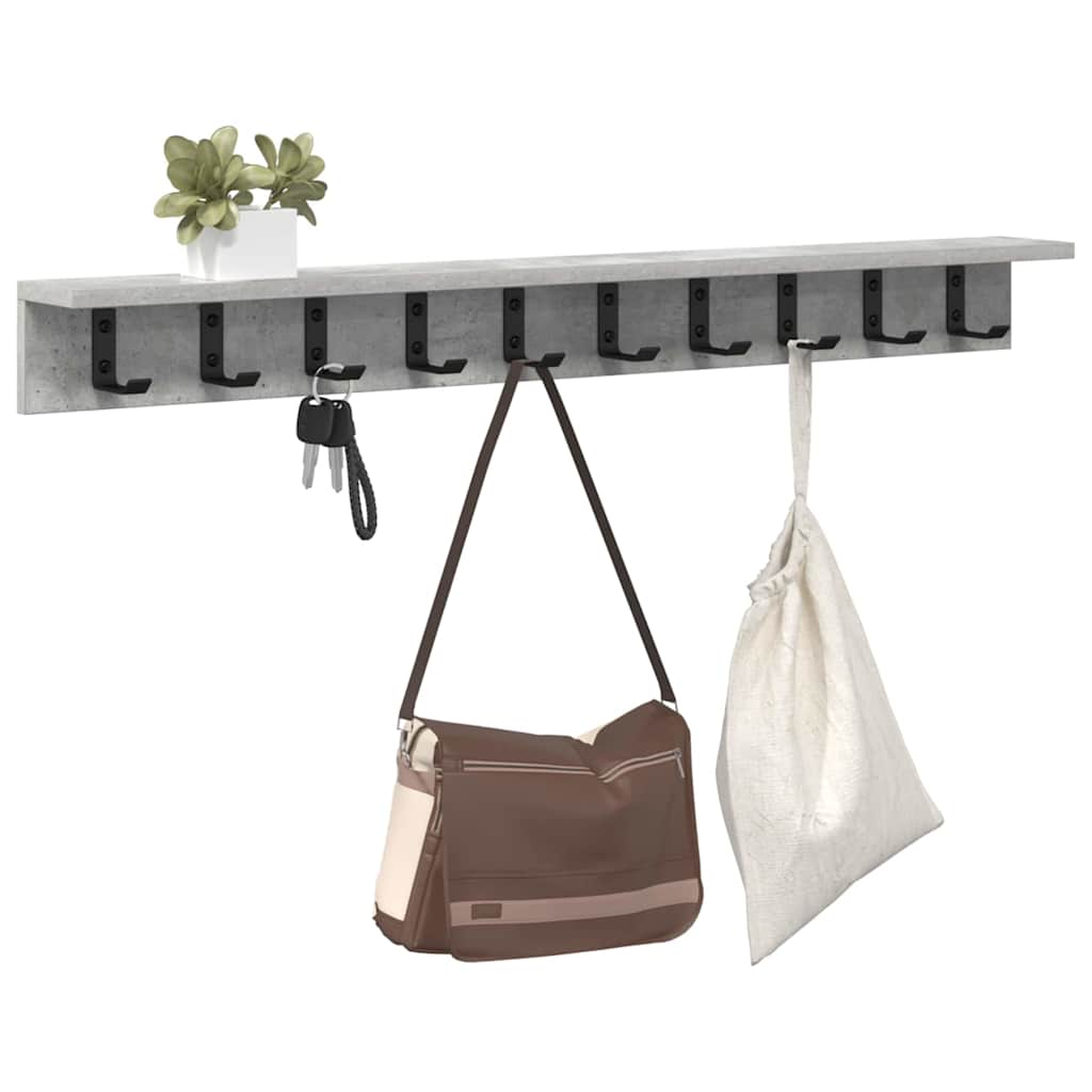 Wall Mounted Nightstand Concrete Grey 100 x 10.5 x 10.5 cm