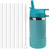 Reble Replacement Straws Compatible with Hydro Flask Wide Mouth 12oz Kids Water Caps-6 Pack BPA Free Straws and Pack Straw Brush